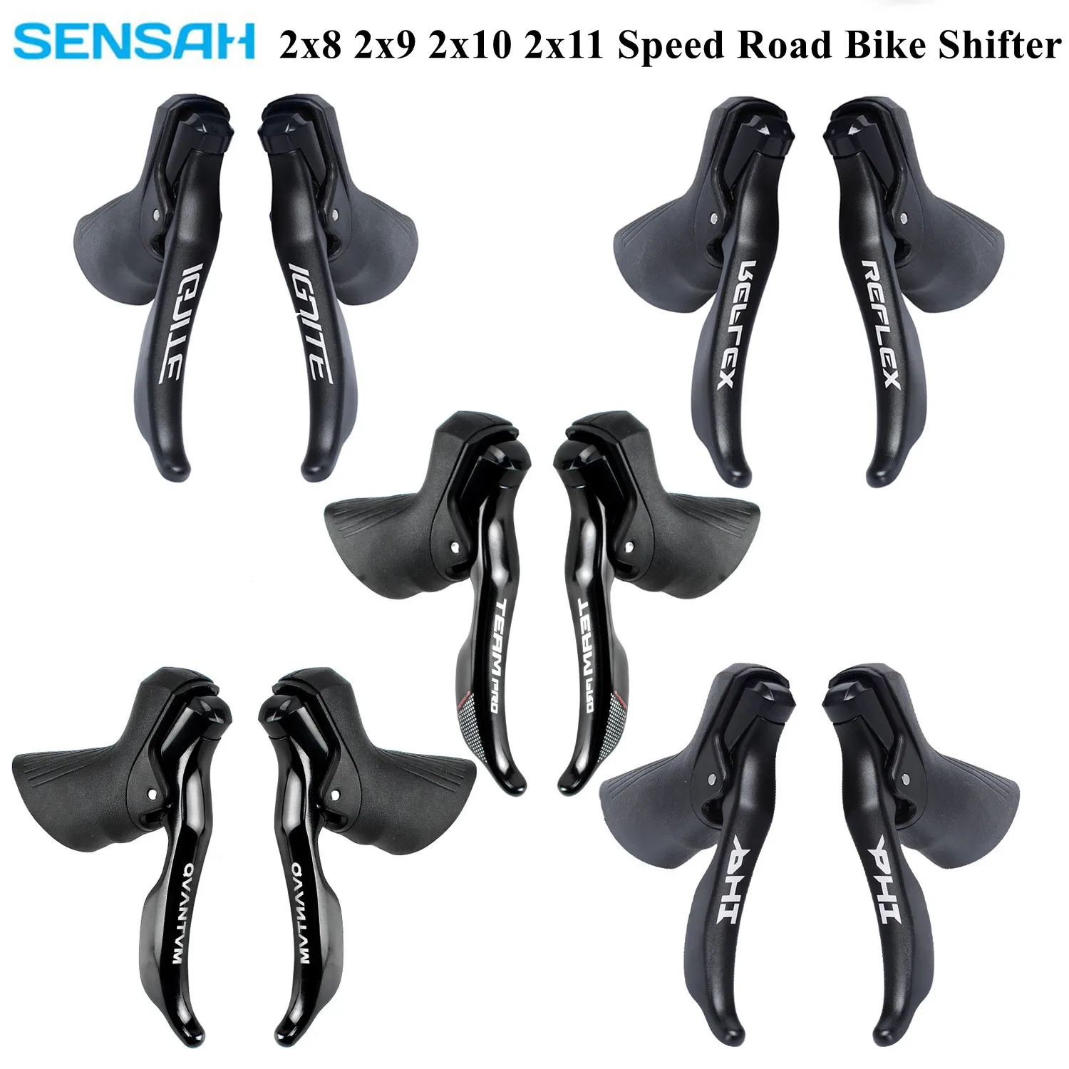 SENSAH Road Bike Shifters 2x8 2x9 2x10 2x11Speed Brake Lever 16/18/20/22 Speed Bicycle Derailleur For Shimano Sora Tiagra Claris
