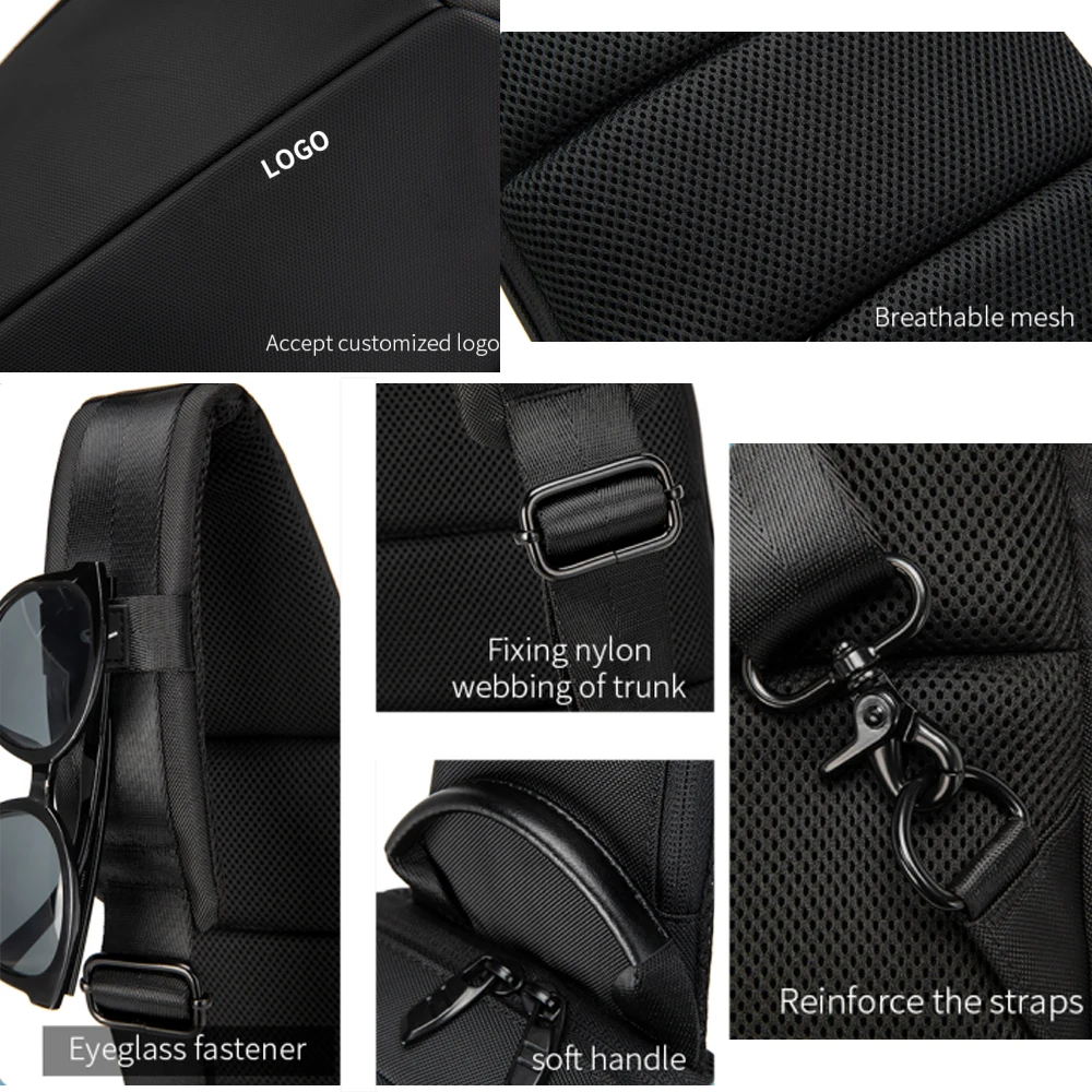 Multifunctional suutoop Oxford waterproof usb usb messenger shoulder bag travel messenger bag chest bag male 2022 hiking gear