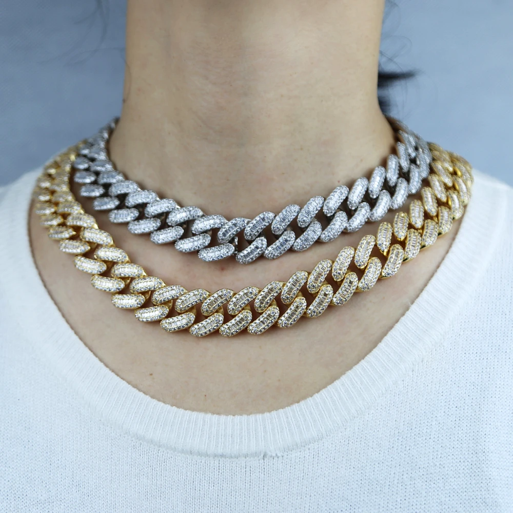 

Women 20mm Cuban Link Chains Necklace Fashion Hip hop Jewelry wide band with cz Rhinestones paved Iced Out Choker Necklaces