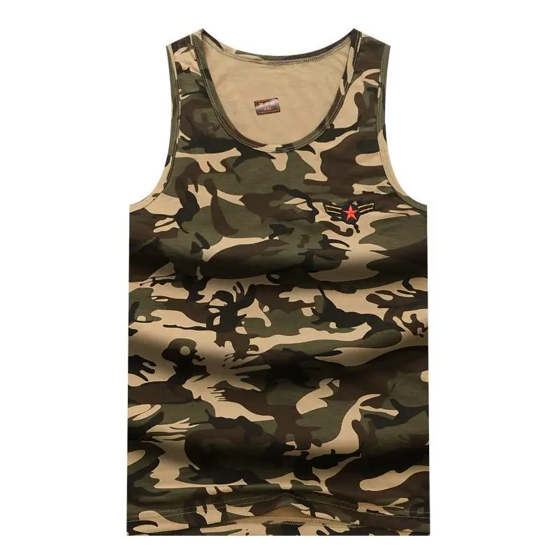 Camouflage Tactical Tank Top Men's Sleeveless Quick Dry Combat T-Shirt Camo Outdoor Hiking Hunting Shirts Military Army Top
