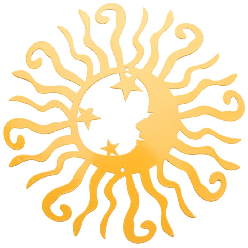 

Наружная настенная лампа, солнце, луна и звезды, металлическая Настенная картина, наружный настенный Декор для дома и сада, украшение 25 см