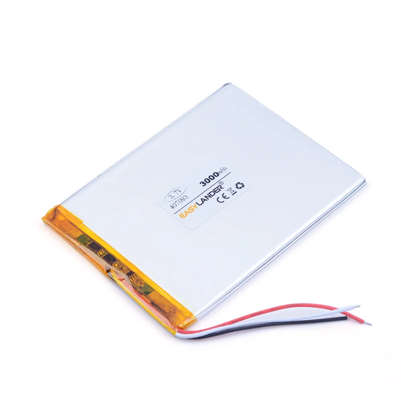 Аккумуляторная батарея для планшета 7 дюймов Q8, Q88 A13 U25GT Freeander PD10 3G,PD20 3G TV MTK6575,MTK6577, 3,7 в, 407093, 3 Вт, 3000 мАч