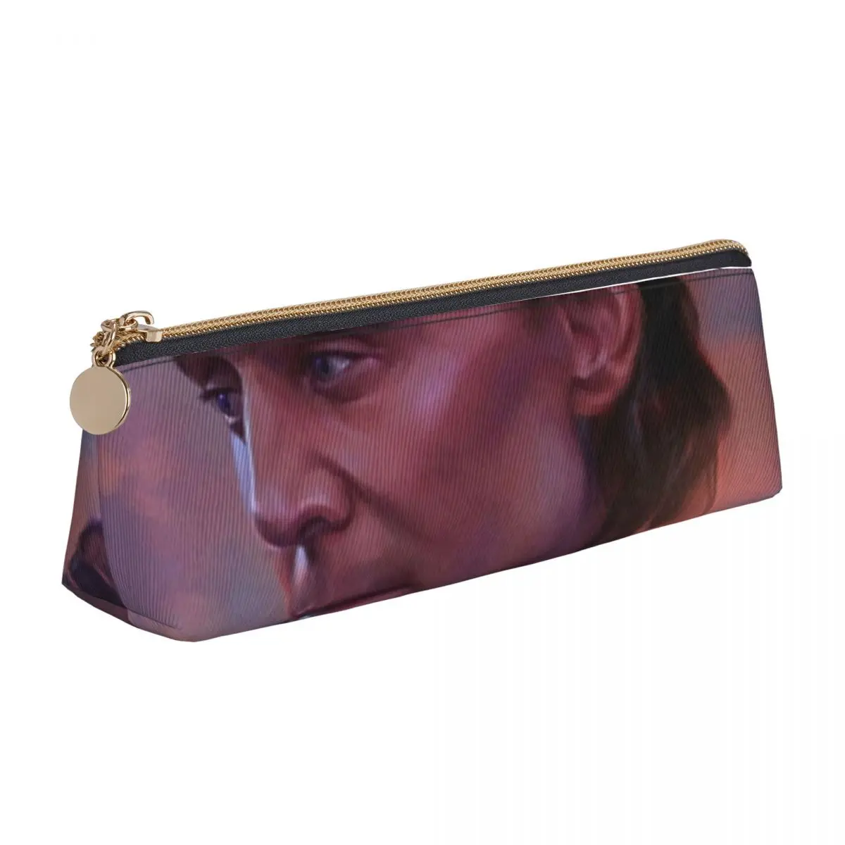 

Tom Hiddleston Triangle Pencil Case Art Actor For Teens University Zipper Pencil Box Kawaii Leather Pen Bag