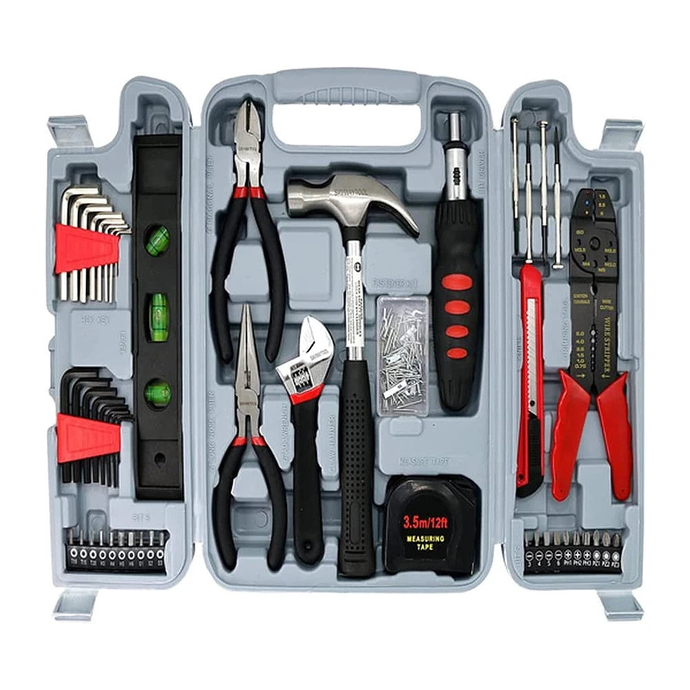 

New low price 129pcs Tool Set Mechanics Household Tool Kit Case Box Complete Home Repair wall plate
