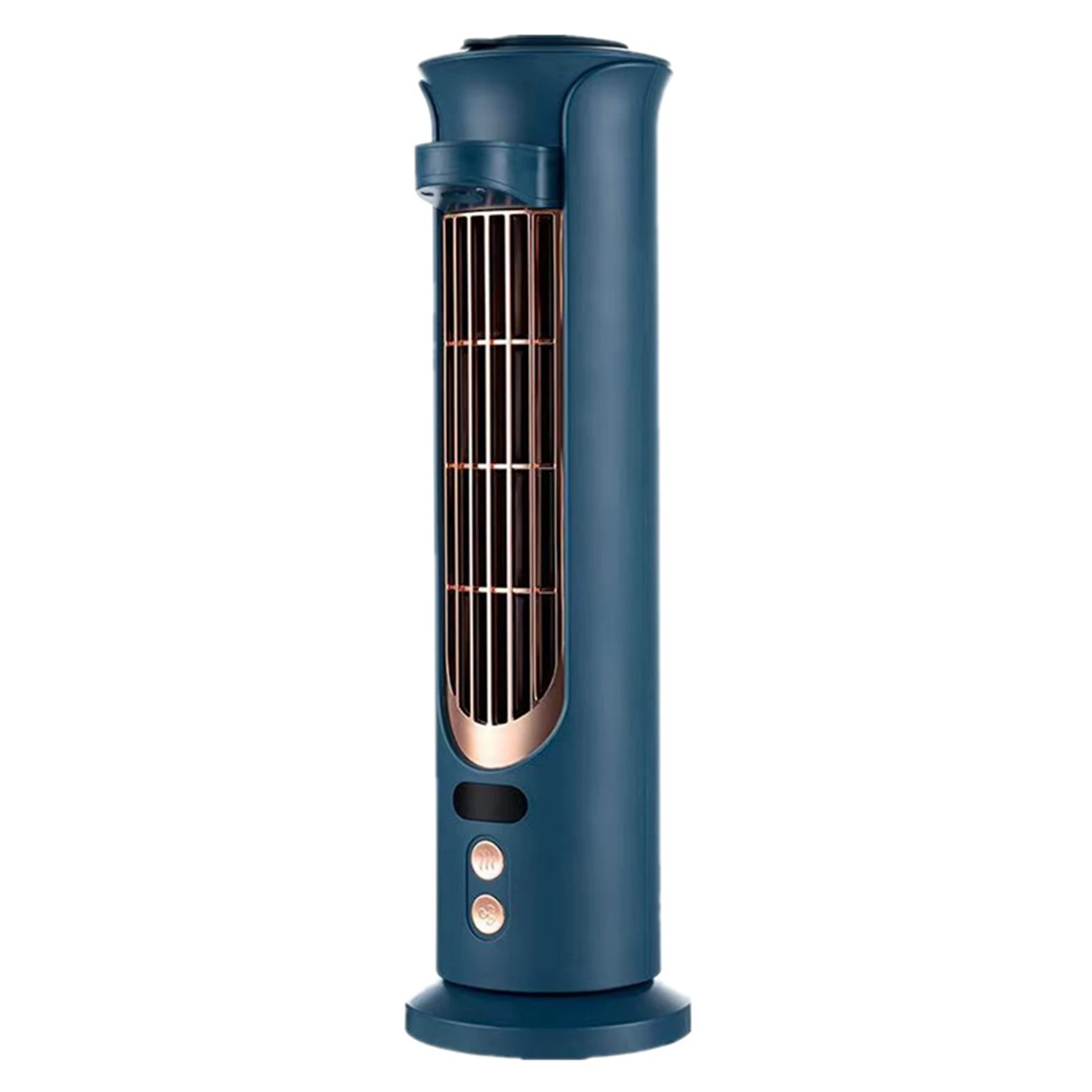 

Portable Air Conditioner Fan USB Tower Bladeless Fan Desktop Mini Desktop Water Cooling Fan with Shaking Head - Blue