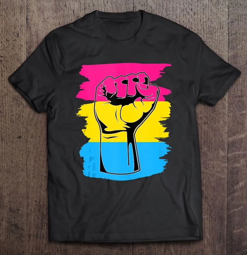 

Pansexual Pride Fist Pansexuality Flag Queer Pan Proud Lgbt T Shirt Men's Cotton T-Shirt Tshirt Blouse Tshirts For Men T-Shirt
