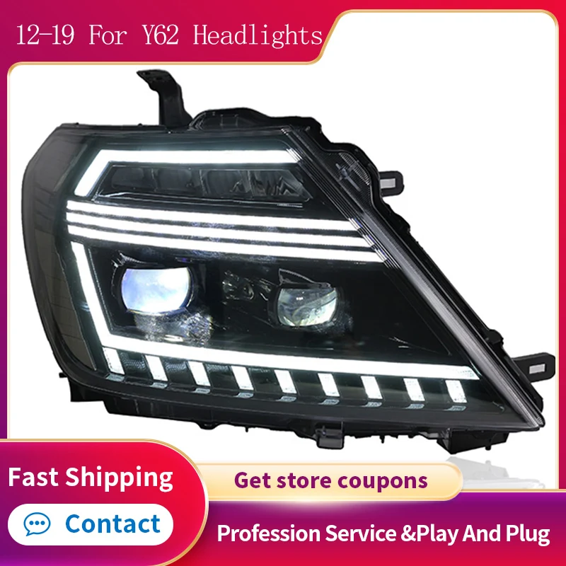 

new style headlights for Nissan Patrol Y62 Headlight 2012-2019 DRL full LED with dynamic turning signal