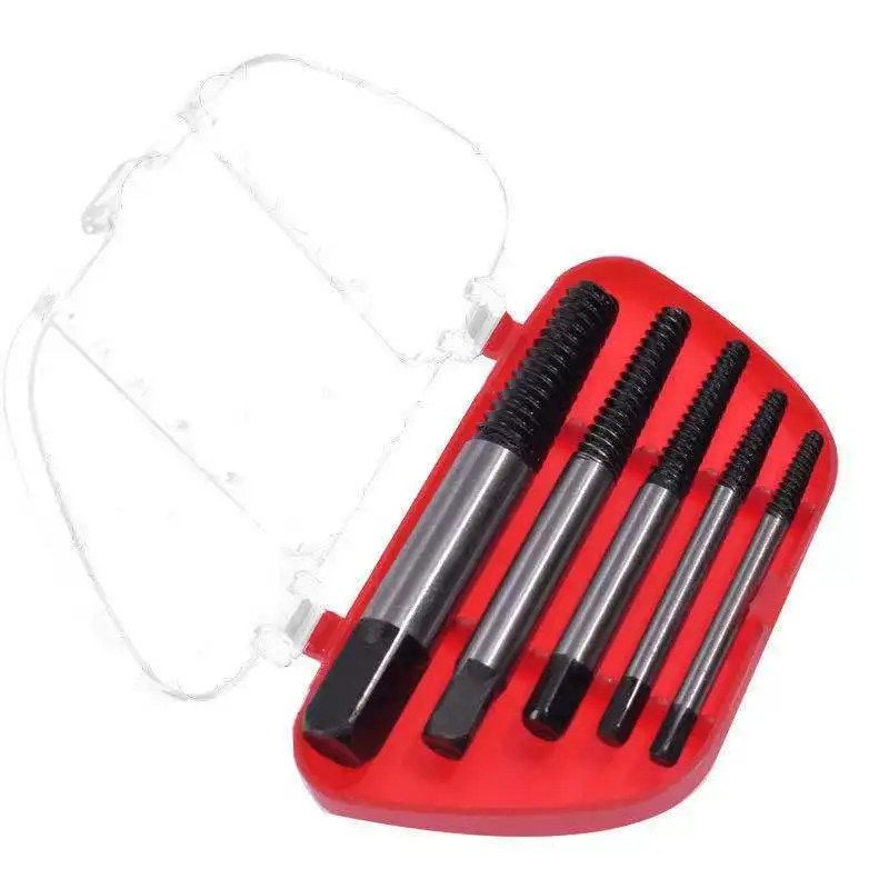

5Pcs/set Steel Broken Speed Out Damaged Screw Extractor Drill Bit Guide Set Broken Bolt Remover Easy Out Set