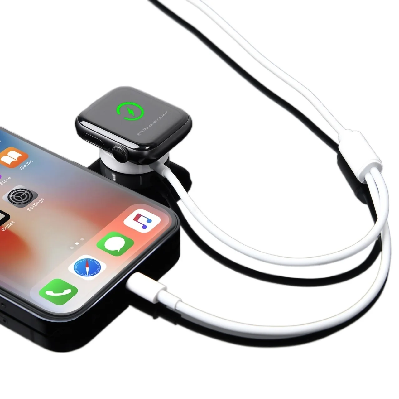 

Smart 2 in 1 Magnetic Wireless QI Charger For Apple Watch Series SE/6/5/4/3/2/1 & Fast Charging Cable For All IPhone And IPads