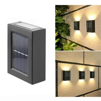 2 led solar wall lamp outdoor waterproof up and down luminous lighting garden decoration solar lights stairs fence sunlight lamp
