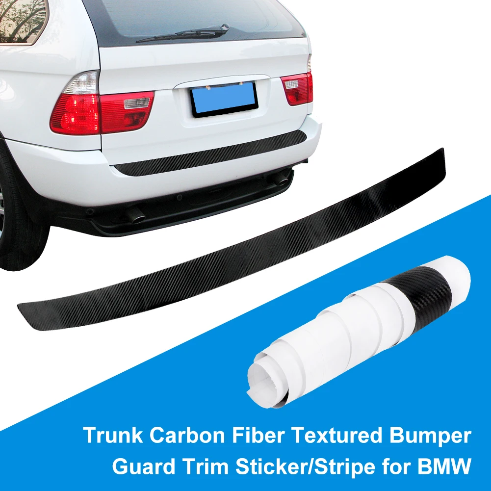 

34.5" Trunk Carbon Fiber Texture Bumper Guard Decor Sticker/ strip Trim For BMW