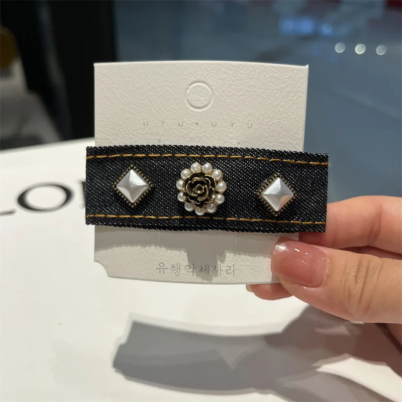 

Small fragrant hairpin girl, side hairpin pearl clip, bangs, clip on the back of the head, top clip headdress