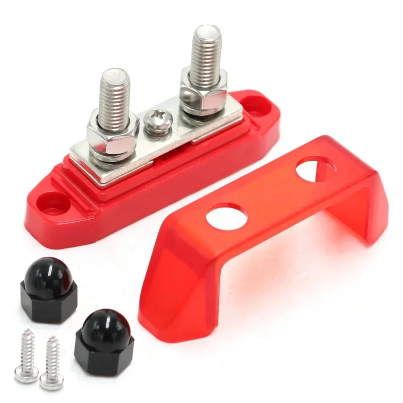 

150A 2-сторонняя шпилька M8, никелированная латунь, блок распределения питания для автомобильной аудиосистемы, шина с крышкой