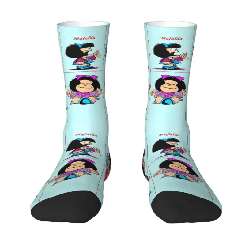 

Cute Men's Mafalda Dress Socks Unisex Comfortable Warm 3D Print Cartoon Quino Comics Crew Socks