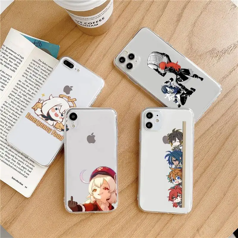 

genshin impact game Phone Case Transparent soft For iphone 12 11 13 7 8 6 s plus x xs xr pro max mini