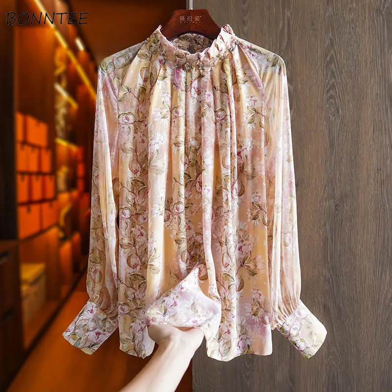 

Blouses Women Elegant Floral Hot Sale Stylish Autumn Inside Feminino Long Sleeve Trendy Breathable Casual Street Style Clothing