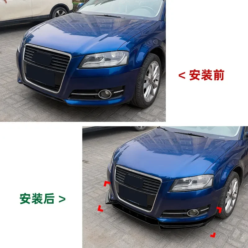 Фото Для Audi A3 8P 2008-2012: Передний бампер, сплиттер, обвес, стандартная версия, тюнинг, модификация №4