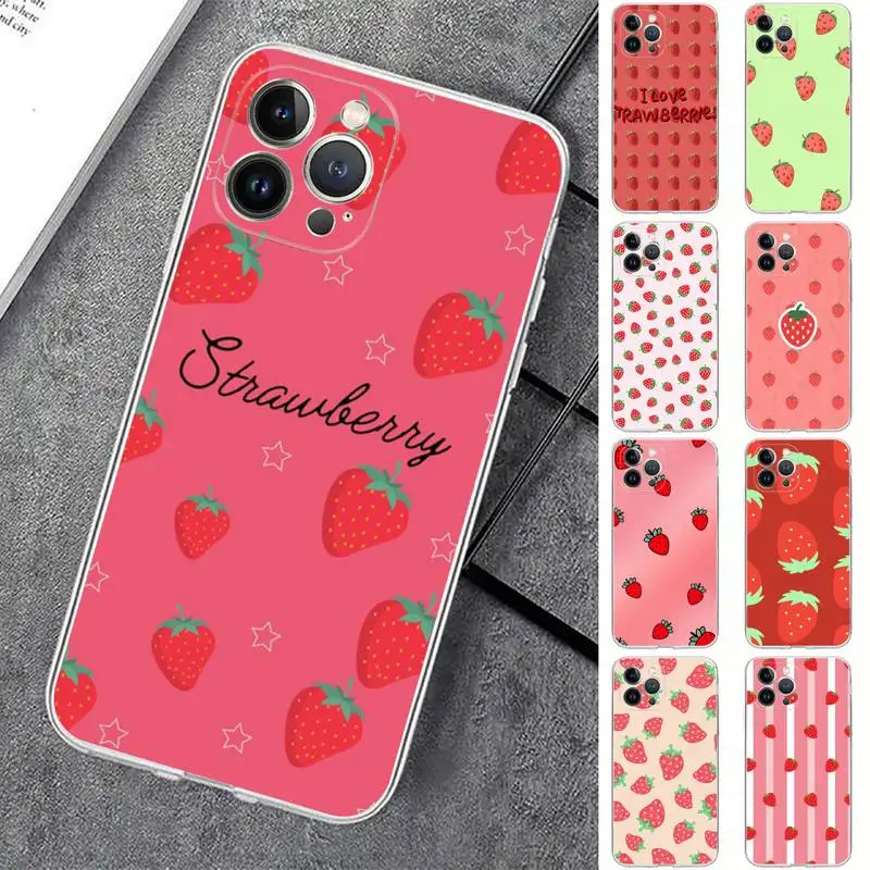 

MaiYaCa Fruit food strawberry Phone Case For iPhone 14 11 12 13 Mini Pro XS Max Cover 6 7 8 Plus X XR SE 2020 Funda Shell