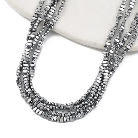 Прямоугольные разделители из гематита и натурального камня для изготовления ювелирных изделий «сделай сам», аксессуары для браслетов и ожерелий 4x2 мм