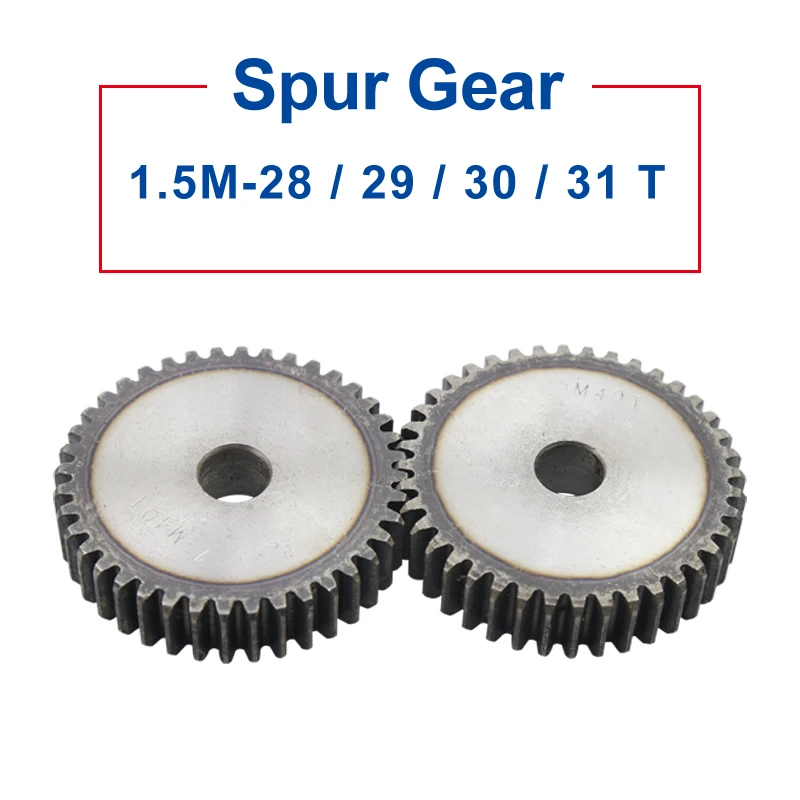 

1 Piece 1.5M Spur Gear 28/29/30/31 Teeth 10 mm Process Hole Gear Wheel Low Carbon Steel Material Flat Gear Total Height 15 mm