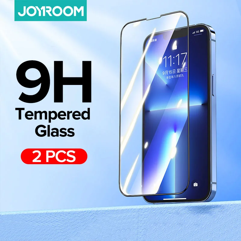

Joyroom 2PCS 9H Tempered Glass For iPhone 13 Pro Max 12 11 X XR XS 7 8 8P Max Full Cover Ultra-HD Screen Protector for iPhone 13