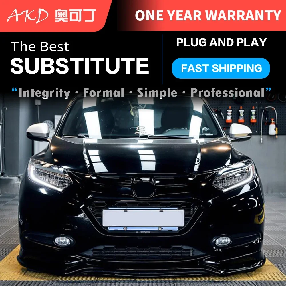 Автомобильные фары для HRV HR-V Vezel 2015-2021 светодиодные DRL противотуманные указатель