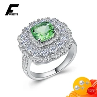 classic charm rings for women 925 silver jewelry with emerald zircon gemstone accessories wedding promise party ring wholesale