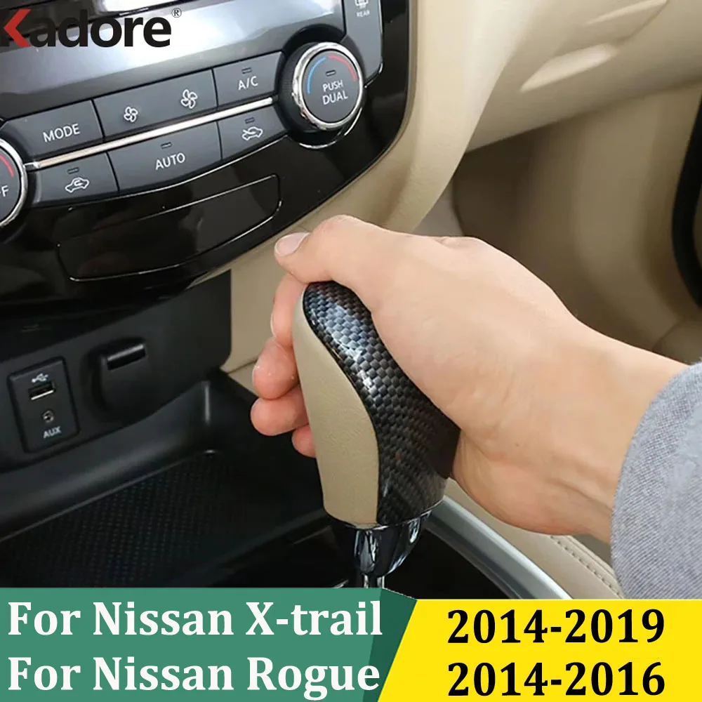 

Для Nissan X-trail X trail T32 2014-2019/Rrague 2014-2016 углеродное волокно, Стайлинг автомобиля, наклейка на головку переключения передач, аксессуары для отделки