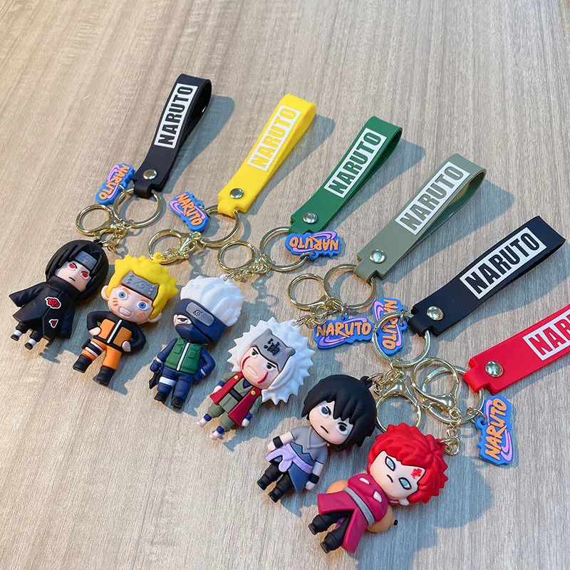 

New Anime Naruto Action Figures Keychains Cartoon Sasuke Kakashi Key Pendant Cartoon Bag Pendant Doll Keychain