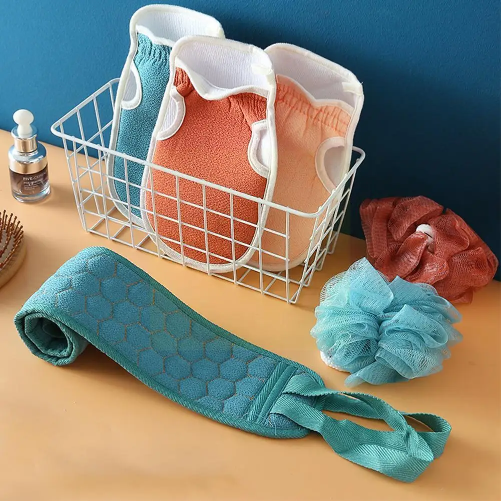 

Three-piece Bath Towel Pull Back Strip Scrub Towel Bath Flower Convenient For Scrubbing Cleaning Durable I7g2 Y7p4