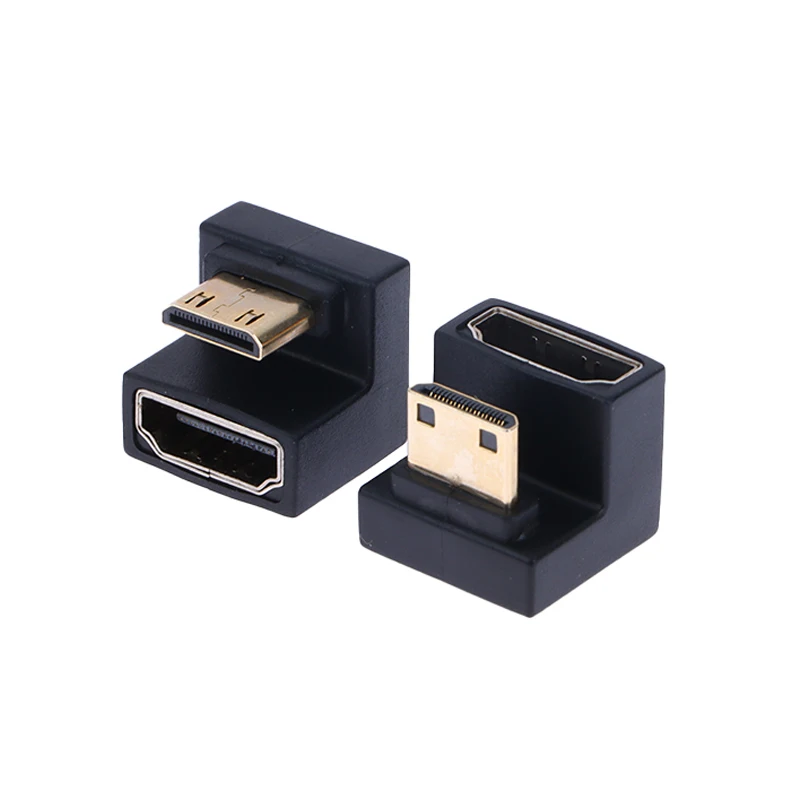 

1pc High Quality 360 Degree Angled U-shaped L Converter Mini HD Male To HDMI Adapter HD Connector Cable Jack