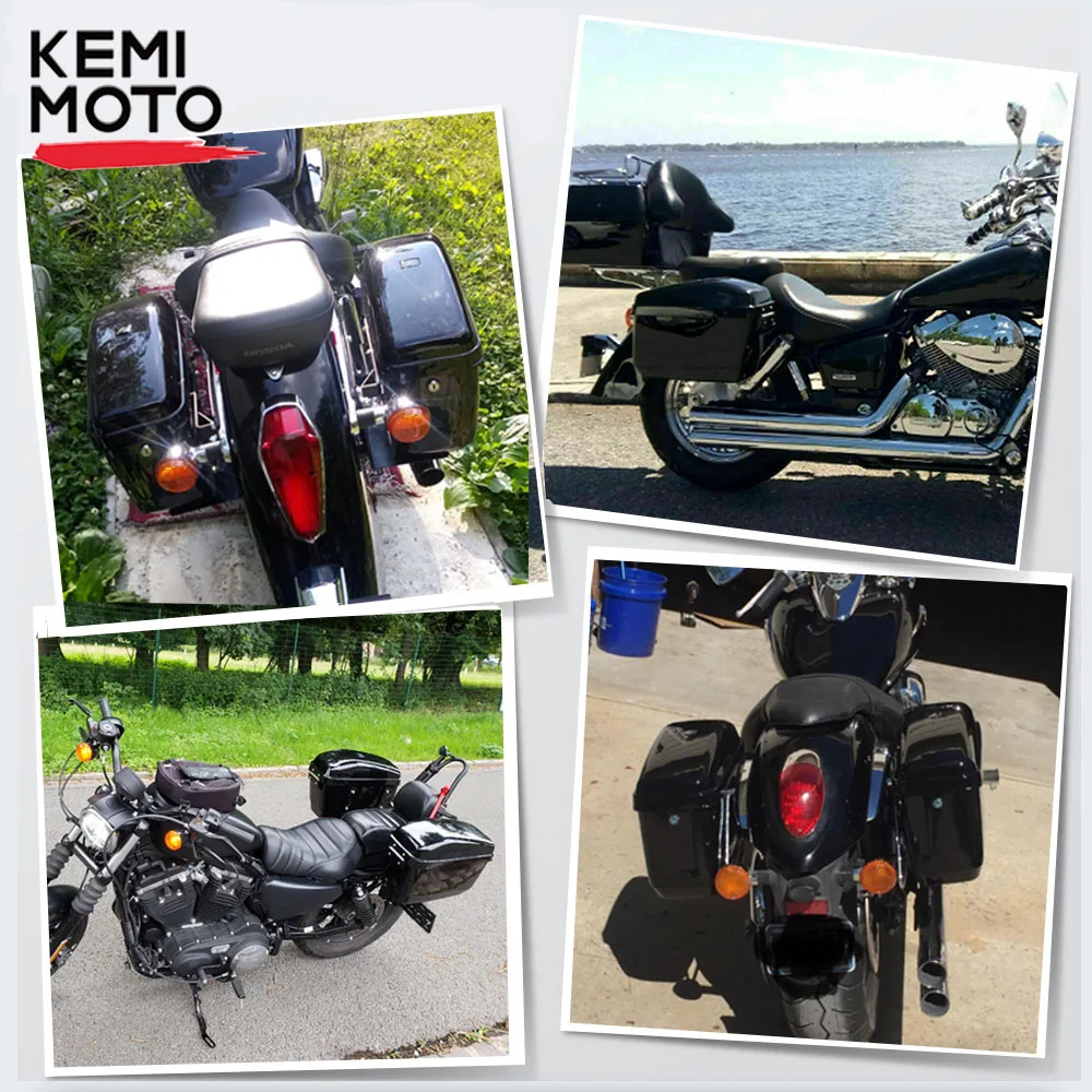 KEMIMOTO мотоциклетные жесткие сумки сиденья Универсальные для Dyna V-Rod Honda Shadow Vstar 650 VTX