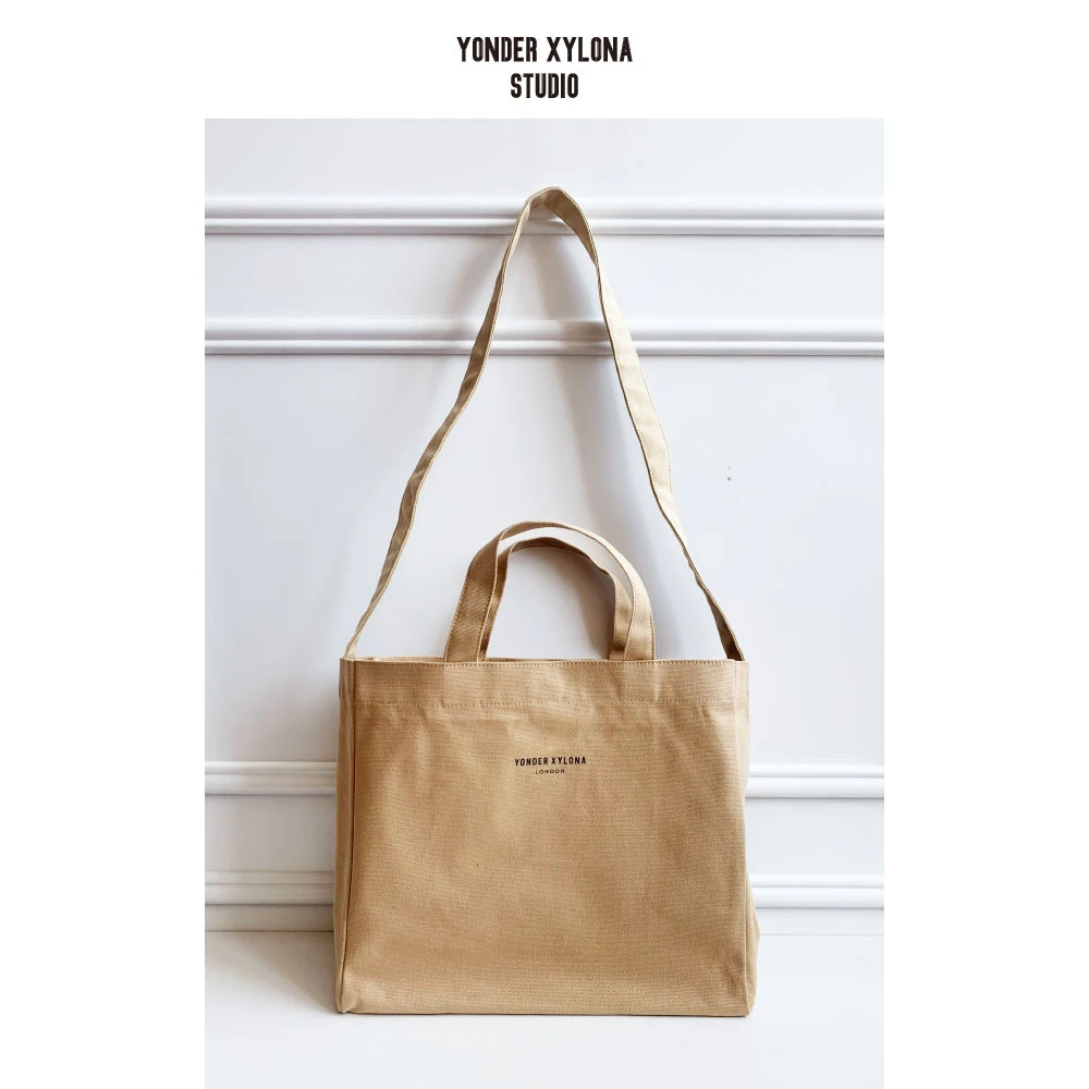 2022 New Summer Casual Workwear Style Canvas Tote Bag Fashion Ivy Style Shoulder Bag Daily Unisex Design Amekaji Gym Bag