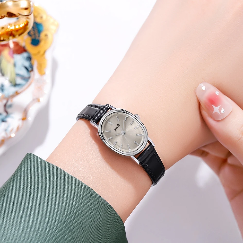 2024 модные винтажные кварцевые наручные часы Gedi овальной формы для женщин