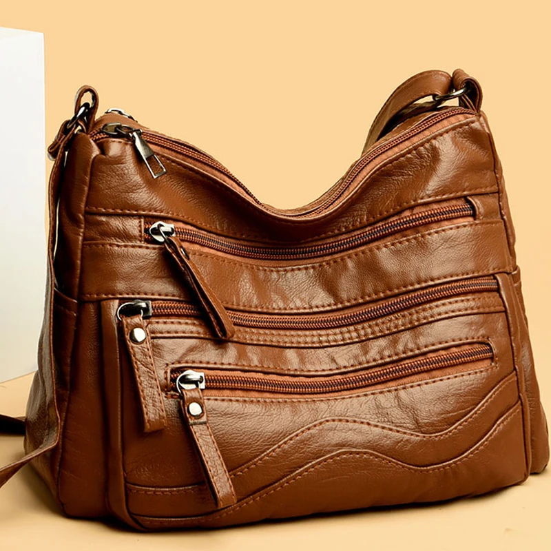 

2023 Trend Quality Leather Luxury Designer Shoulder Bag Purses Women Classic Tote Bags Female Messenger Waterproof Crossbody Sac