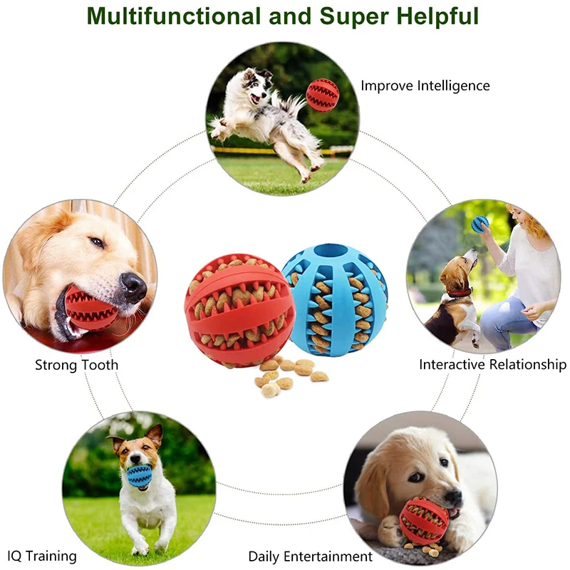 Dog Ball Toys for Small Dogs Interactive Elasticity Puppy Chew Toy Tooth Cleaning Rubber Food Pet Stuff Accessories |
