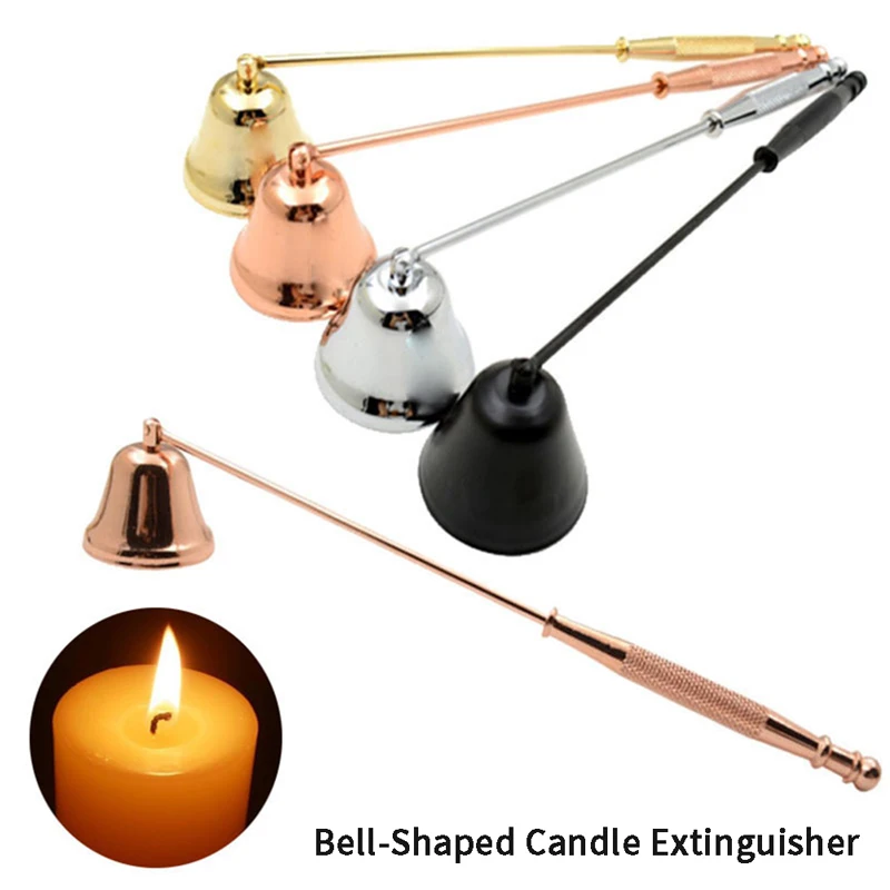 

Wedding Candle Fire Extinguisher Stainless Steel Candles Wick Trimmer Oil Lamp Scissor Cutter Bell Shaped Scented Candle Snuffer