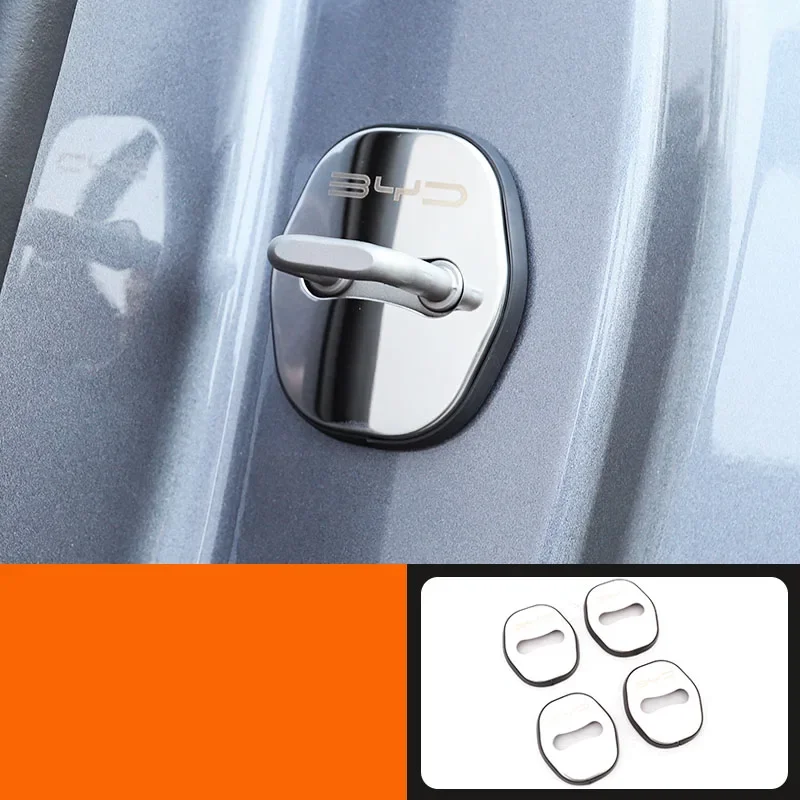 

Для BYD Yuan Pro Yuan UP EV 2024, автомобильный дверной замок из нержавеющей стали, внутренняя дверная пряжка, защита, автоаксессуары