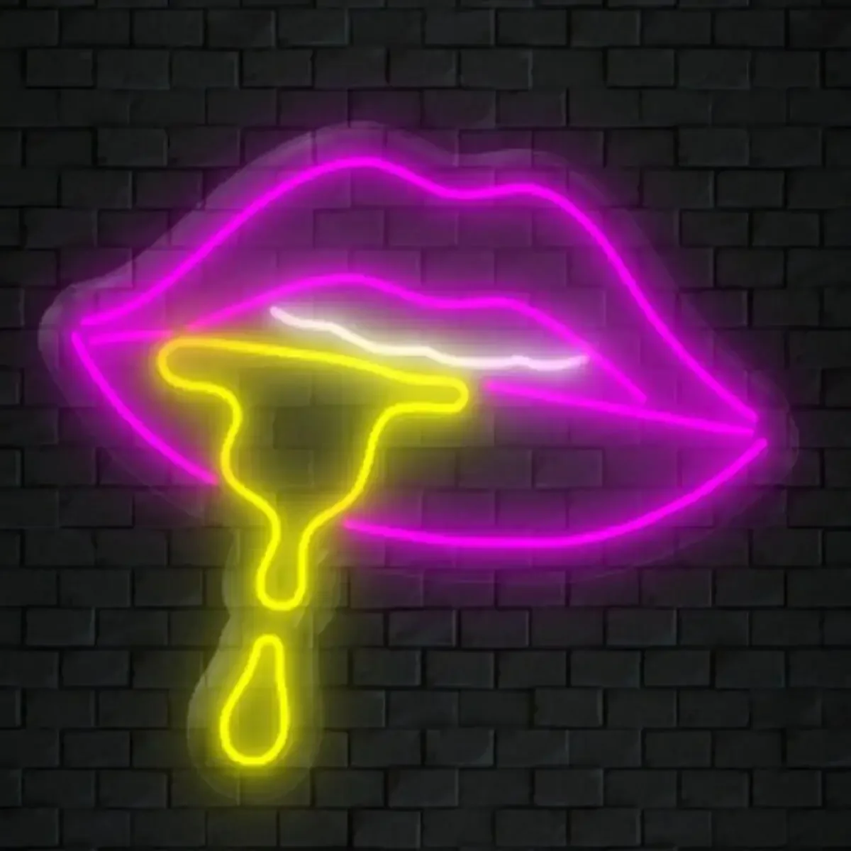 Современная неоновая модель дизайна GuGu Mouth для внутреннего украшения дома