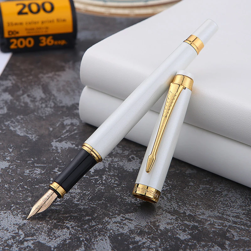 Hero H706 10K Gold Nib Popular Fountain Pen Metal Authentic Ink Pen Fine Nib 0.5mm Writing Business Gift Set