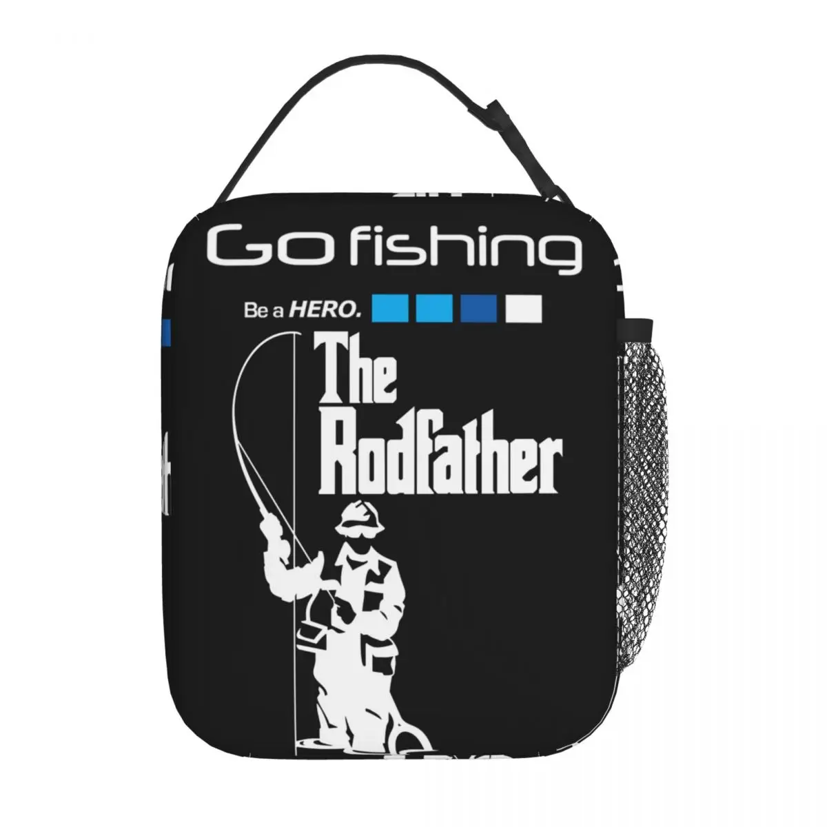 

Fishing Theme Insulated Lunch Bag The Rodfather Fish Sport Fisherman Food Box Portable Thermal Cooler Bento Box School