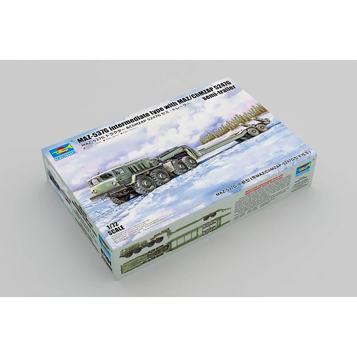 Trumpeter 1/72 MAZ-537G Промежуточный автомобиль с MAZ/CHMZAP 5247G Наборы полуприцепов