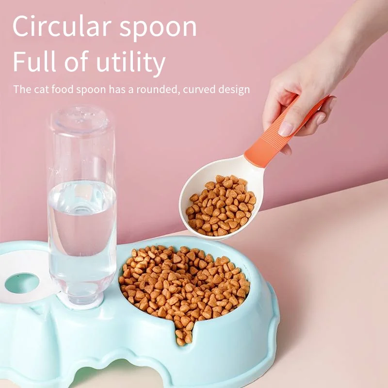 

1Pcs New Solid Color Plastic Dog Food Spoon Large Capacity Non-slip Handle Cat Food Spoon Household Pet Feeding Supplies SSJ329