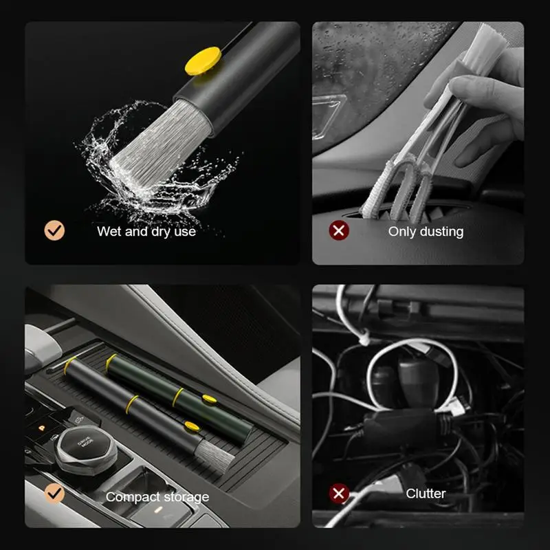 

Car Cleaning Brush Air Conditioner Outlet Synthetic Soft Bristle Dust Remover Interior Detail Dash Duster Automobile Accessories