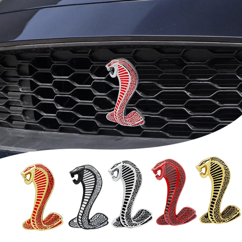 

For Ford Mustang Cobra Shelby GT500 GT350 3D Metal Grille Emblem Trunk Badge Fender Logo Shelby Cobra