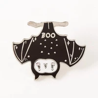 punk styles cartoons boo bat owl brooch metal badge lapel pin jacket jeans fashion jewelry accessories gift