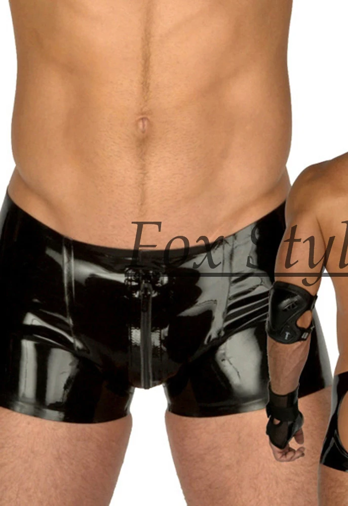 латексные шорты с открытой спиной и молнией спереди латексная открытая задница