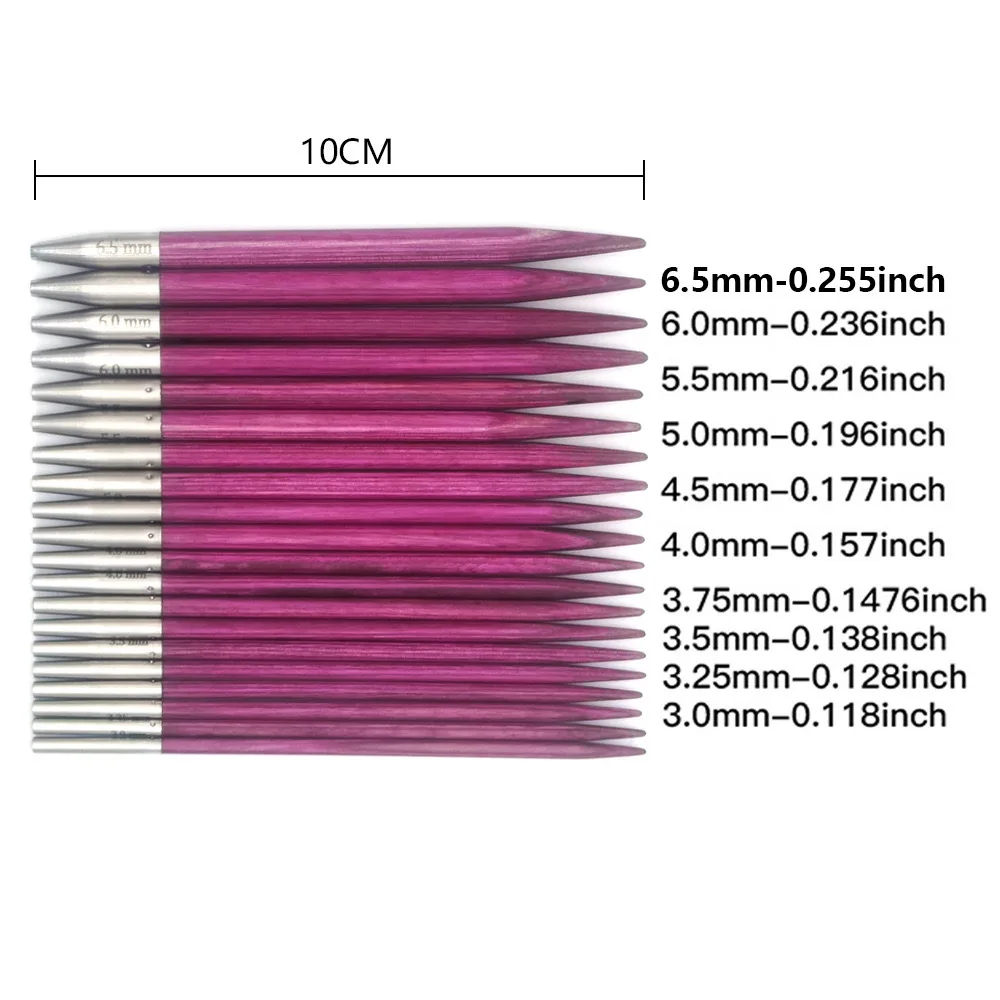 Сменные крючки для вязания крючком из березы 10 пар
