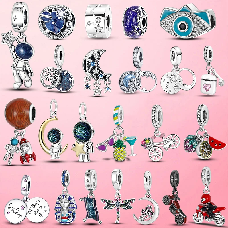 

Silver Color Astronaut Moon & Star Charms Fruit Pineapple Pendant Lucky Eyes Bead Fit Pandora Bracelet For Women Jewelry DIY