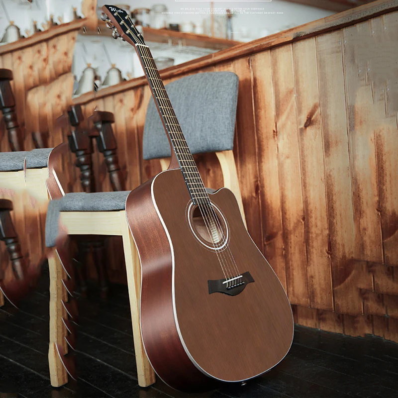 

High Quality Acoustic Guitar Left Handed Hollow Body Double Bass Guitar Store Classic Pickup Guitarra Music Equipment HY50GT